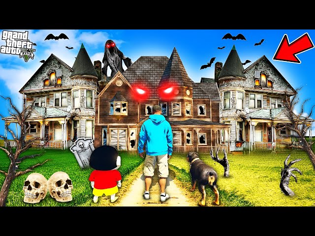 GTA 5  Franklin Went To Horror And Ghost House With Shinchan in GTA 5