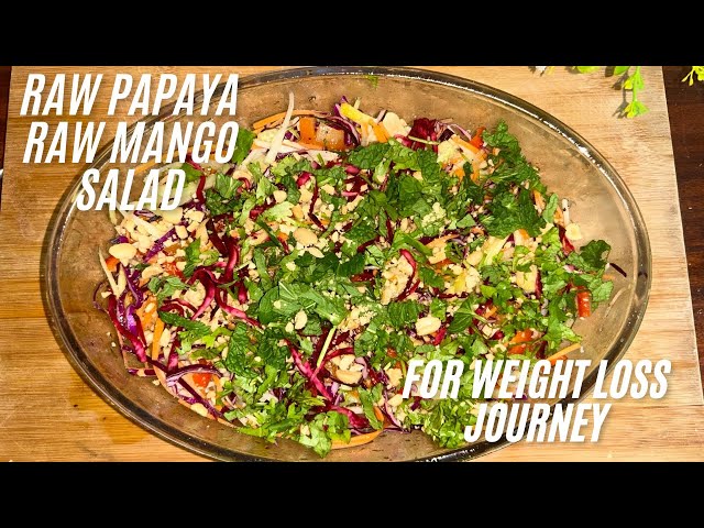 Salad Recipe For Weight Loss | Papaya Mango Salad | GreenSalad | Salad WithDressing | Salad Dressing