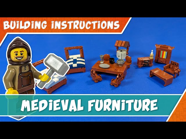 How to build LEGO Furniture? Medieval furniture tutorial | Lego Castle instructions