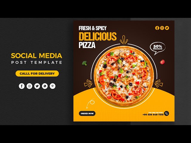 Food social media banner design for Freepik I Photoshop Tutorial