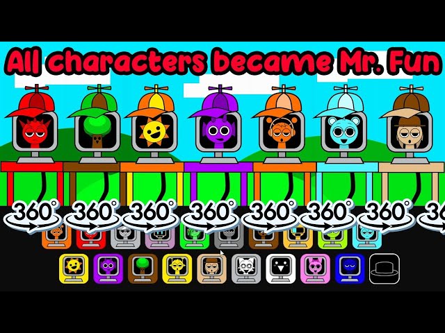 360 VR Incredibox Sprunki : "All characters Sprunki became Mr. Fun Computer. Wow! 🔥