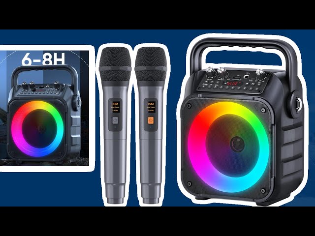 Karaoke Machine, Portable Bluetooth Speaker with 2 Wireless Microphones REVIEW  #karaokemachine