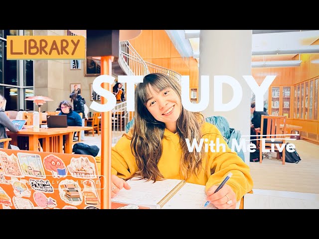 3-Hour Study With Me Live @ Cozy UBC Library | No Break | Focus & Productivity | Background Noise