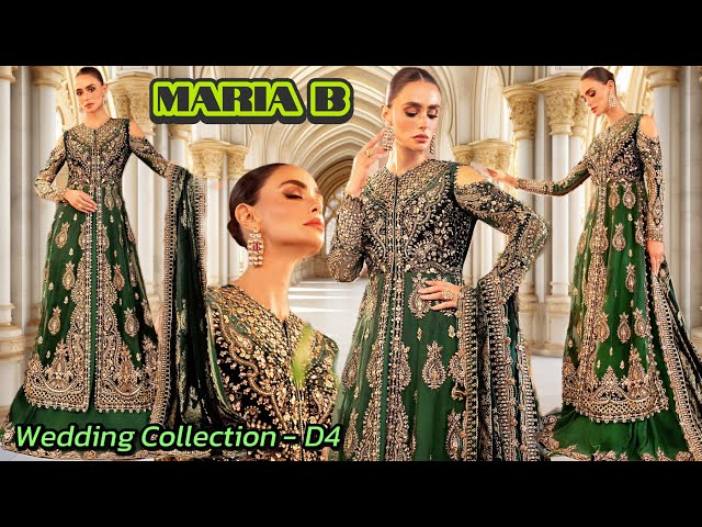 Maria B Mbroidered D4 | BD-2904 Emerald Green  | Maria B New Collection | Maria B Wedding Collection