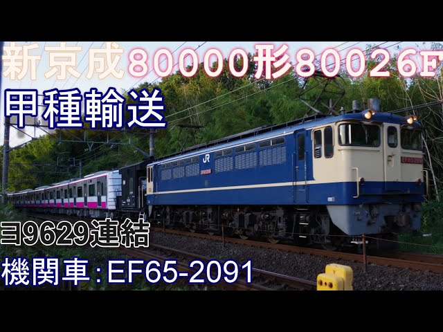 新京成80000形80026F甲種輸送　ヨ8629連結　牽引機：EF65-2091　8862レ