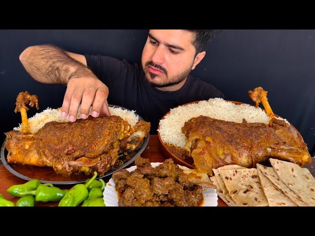 ASMR EATING SPICY 2 MUTTON LEG CURRY+WHITE RICE || REAL MUKBANG(NO TALKING)