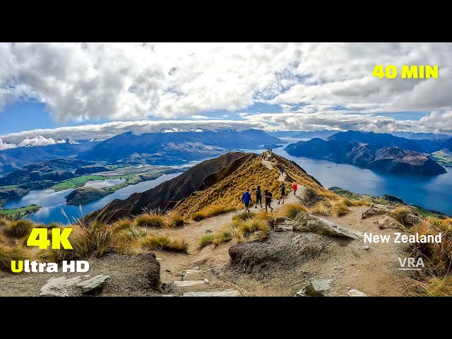 Virtual Run 4K HD with Music - Roys Peak Scenery New Zealand - Virtual Running Video for Treadmill