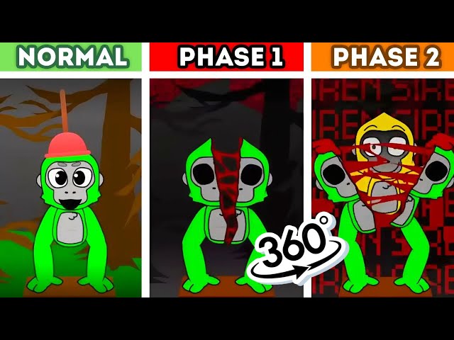 360 VR | Incredibox Sprunki NORMAL VS PHASE 1 VS PHASE 2 / BANANA EDITION Part 3