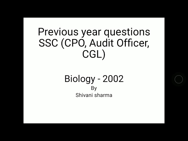 Previous year questions Biology 2002