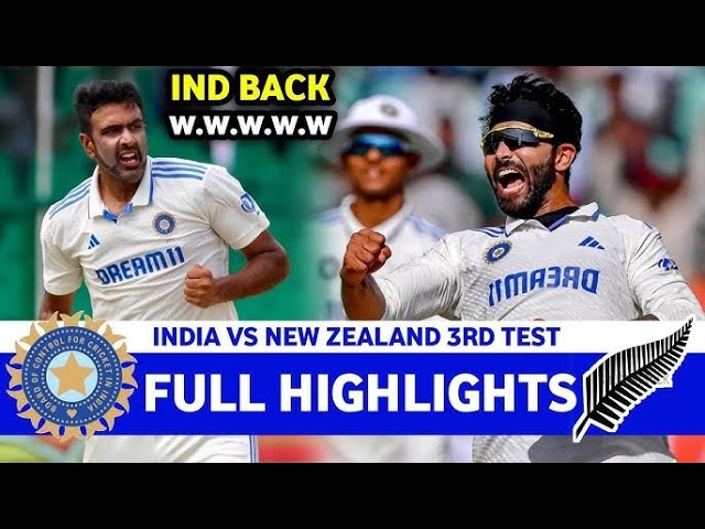 India vs new zealand 3rd test match day 2 highlights | Ind vs nz 3rd test day 2 highlights 2024 |