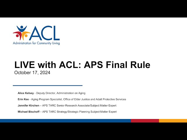 LIVE with ACL: APS Final Rule