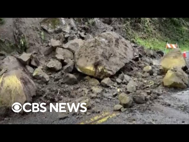 Mudslides and floods in California from atmospheric river