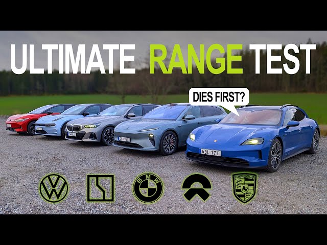 Electric car range test - BMW vs Porsche vs VW vs Zeekr vs Nio | Stockholm to Idre