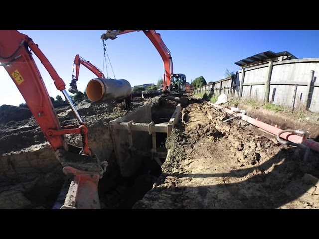 360-degree Humes PE lined concrete pipe installation for Far Western Wastewater Interceptor