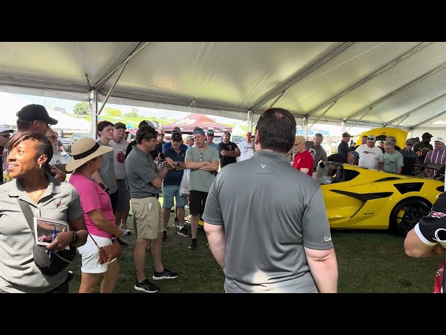 Michael Bailey from Team Corvette presents the 2025 Corvette ZR1 at 2024 Corvettes at Carlisle