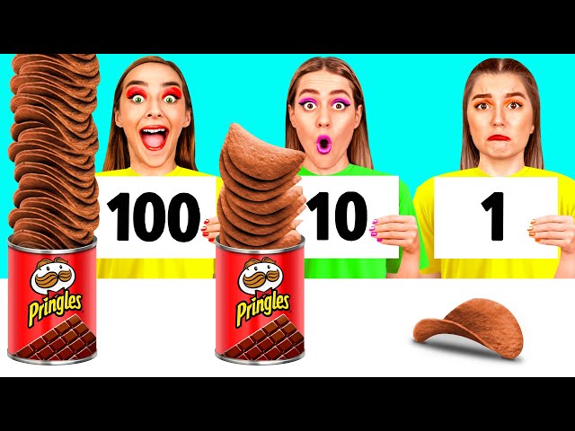 100 Layers of Food Challenge | Awesome Kitchen Hacks by DaZaZa Challenge