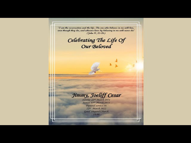 Celebrating the life of our beloved Jimmy, Joeliff Cesar