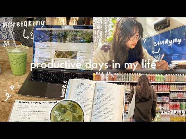 study vlog | productive days in my life | note taking, exam prep, waking up at 7 am