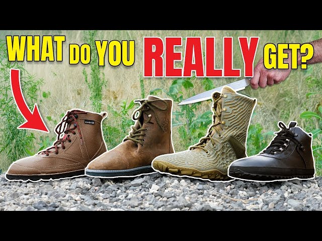 Top 4 barefoot hiking boots cut in half - Vivobarefoot + more