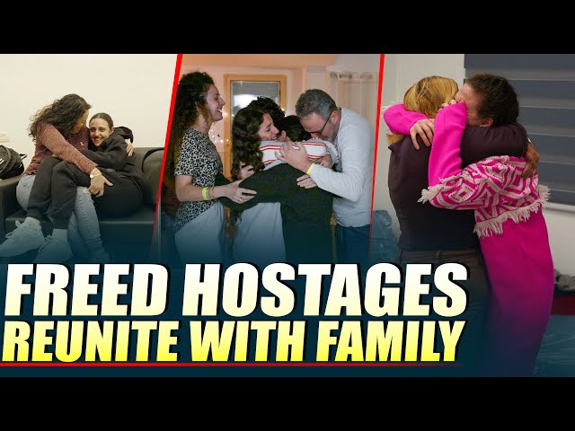 Freed Israeli hostages cry, hug loved ones and reunite with family upon return from Gaza | Ceasefire