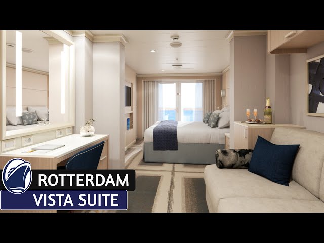 HAL Rotterdam | Vista Suite Walkthrough Tour & Review 4K | Holland America Cruise Line