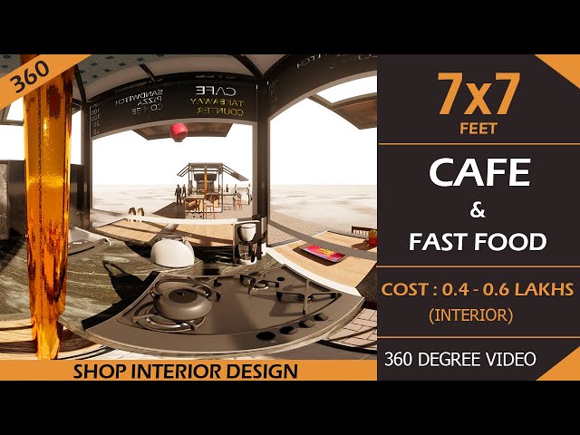 7x7 Small Portable Cafe | Container cafe | Fast Food Shop | Shop Interior Design | 360 degree shop