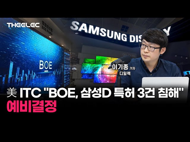 美 ITC "BOE, 삼성D 특허 3건 침해" 예비결정