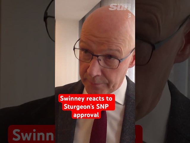 Swinney reacts to Nicola Sturgeon wanting to stand in 2026 election