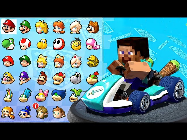 Mario Kart 8 Duluxe - All Minecraft Special Map With Steve