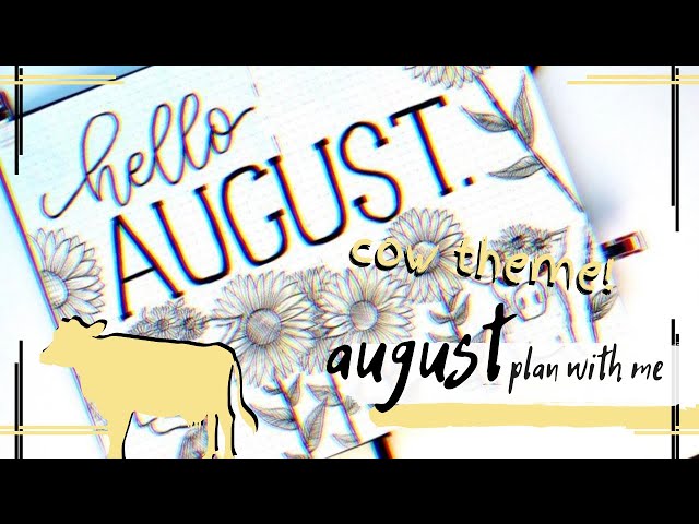 plan with me bullet journal setup || august 2020 || cow theme.