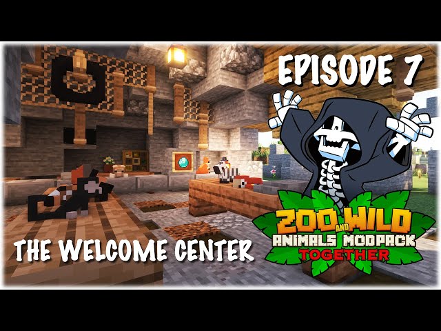 Building an EPIC Island Welcome Center! - Minecraft SMP: Zoo and Wild Animal (ZAWA) Mod - S3E7