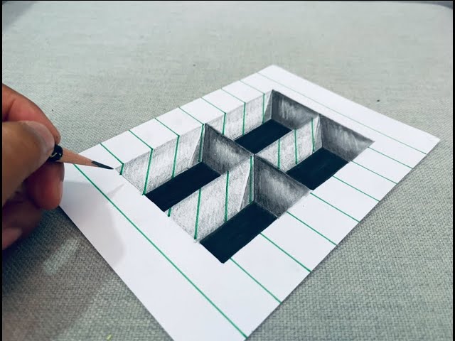 easy draw 3d hole on paper for beginners, how to draw 3D hole