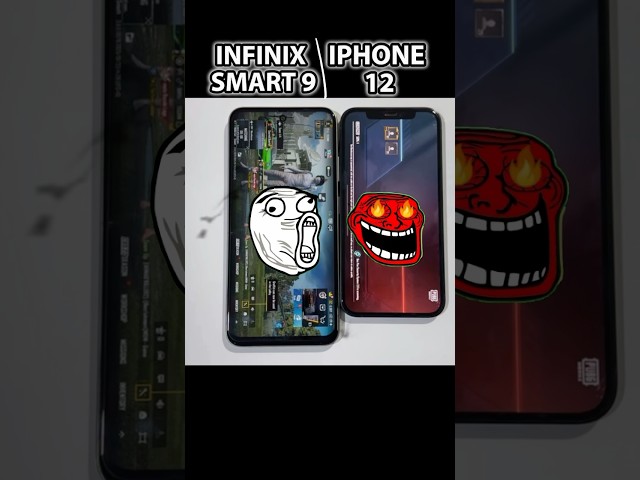 Infinix Smart 9 vs iPhone 12 - PUBG Mobile Test😨#shorts #viralshorts