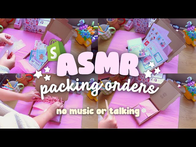 ASMR Packing Orders (Real Time) 🎀  No Music or Talking 🎧 Small Business Order Packing