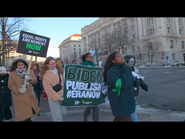 Protesters Call on Biden to Publish Equal Rights Amendment to Constitution Before Leaving Office