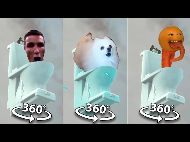 Skibidi Siuuu Toilet vs Skibidi Dog Toilet 13 vs Annoying Orange Toilet | 360º VR