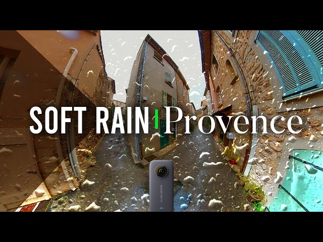 ASMR 360° Walking in soft rain, old french village.