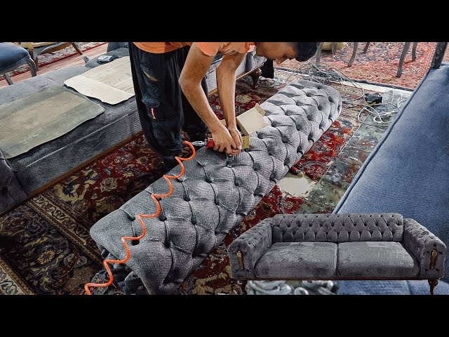 Amazing Process of Making A Movable Back Sofa. Furniture Factory In Iran