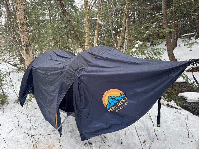 Review of the Hawk Nest Hammock V.2,  Cookout & Overnighter in the Freezing Cold