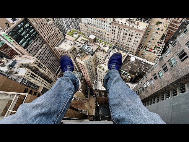 "Extreme Roof Cleaning Adventure: Scaling 20 Stories Up!"