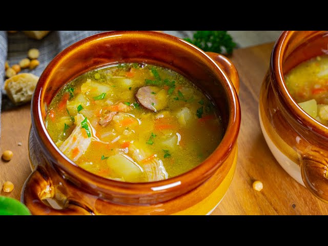 How to make SPLIT PEA SOUP with smoked chicken or turkey meat | Best split pea soup recipe