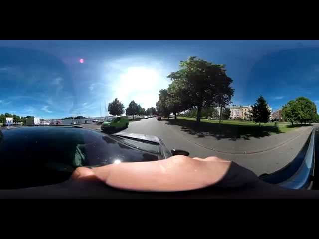 Ricoh Theta on the car in Helsinki