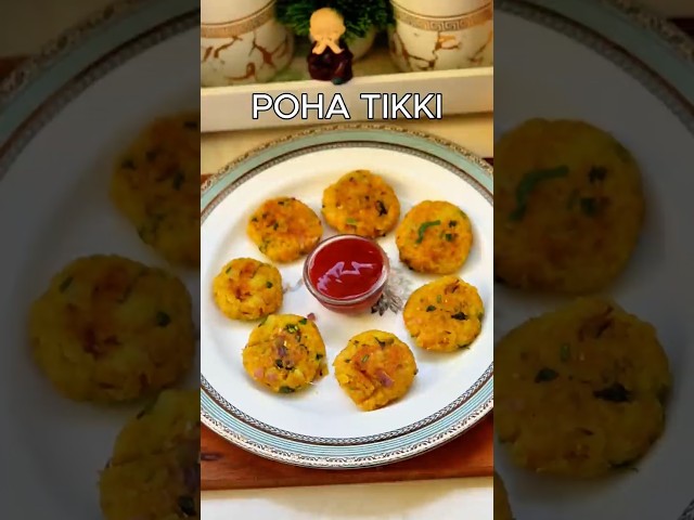 Trending recipe of Crispy Poha Tikki 🥔 | Easy & Delicious Snack Recipe! #shorts #snacks #poha