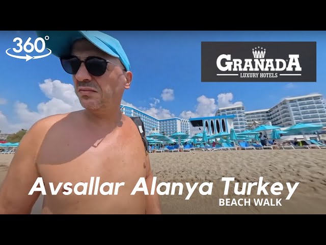 🇹🇷 AVSALLAR BEACH ALANYA TÜRKIYE 🌞 VR360 Walking Tour 8K 🏝