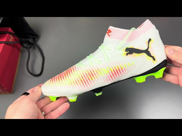 PUMA Future 8 Ultimate FG Launch Edition - PUMA White/PUMA Black/Lime Squeeze/Green Glare