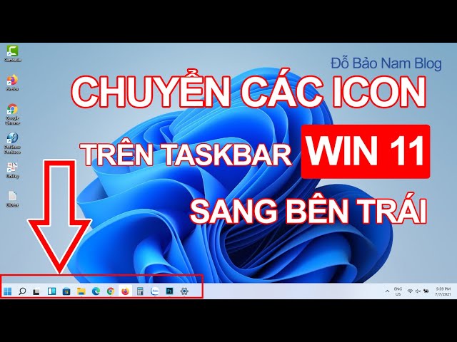 Cách chỉnh icon trên taskbar Win 11 sang trái giống trên Win 10