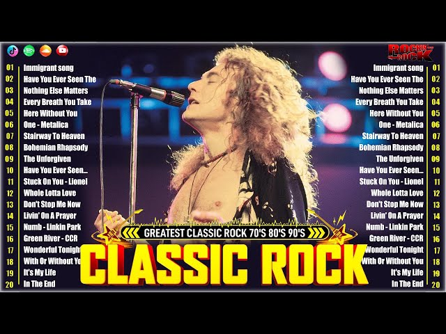 Nirvana, AC/DC, Aerosmith, Queen, Bon Jovi, Scorpions, Metallica 🔥 Best Classic Rock Of 70 80s 90s