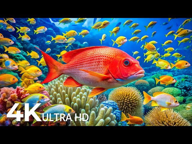 Aquarium 4K VIDEO (ULTRA HD) 🐠Dive Into The Mesmerizing Underwater Realm, Sea Jellyfish, Coral Reefs