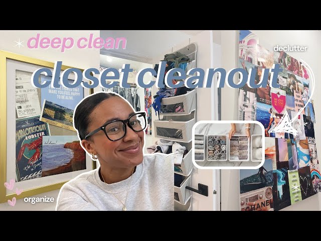 deep clean my closet with me | organize + declutter