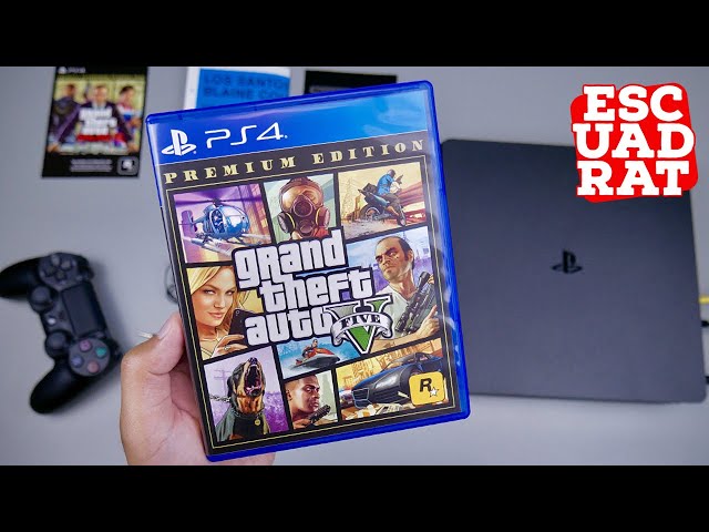 GTA 5 Premium Edition English, Unboxing & Gameplay PS4 Slim (Map Los Santos + GTA 5 Online) GTA V